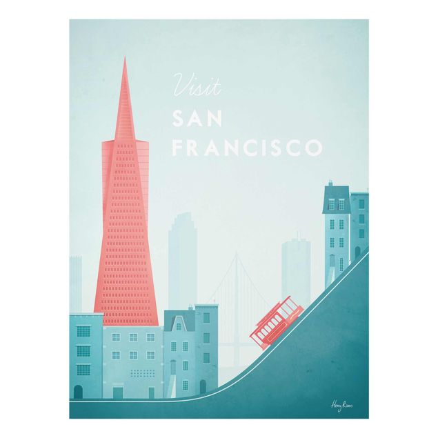 Obraz vintage Plakat podróżniczy - San Francisco