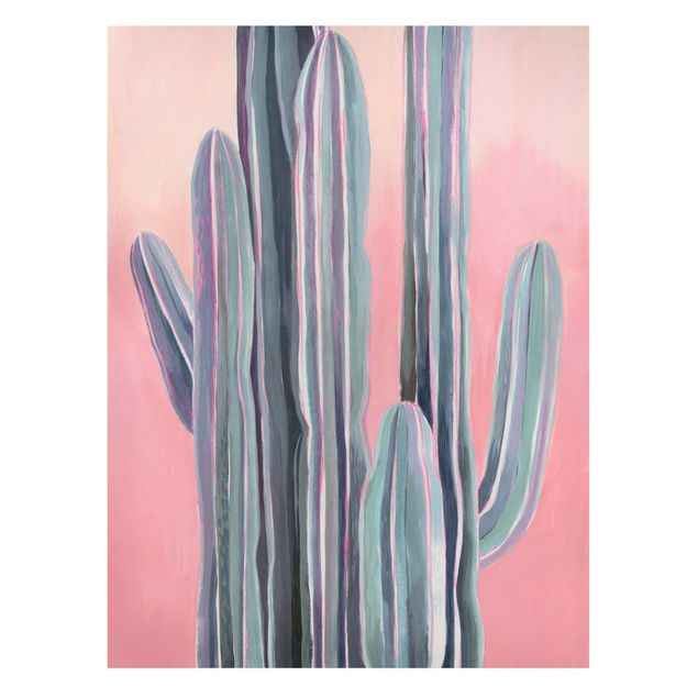 Obrazy z motywem kwiatowym Kaktus na różowo I