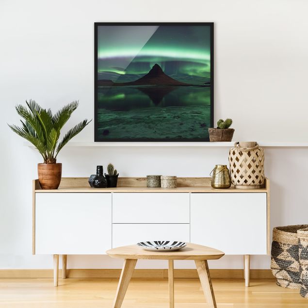 Obrazy w ramie do korytarzu Światło polarne na Islandii
