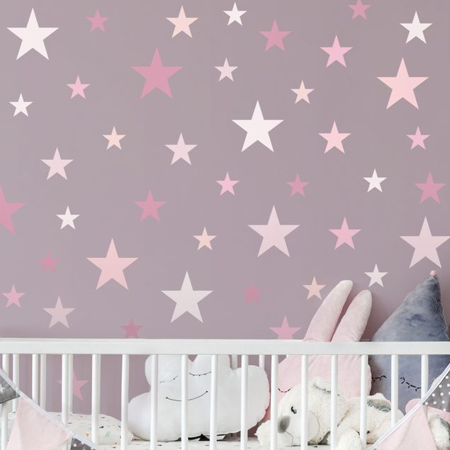 Pokój niemowlęcy i dziecięcy  92 Zestaw różowych gwiazdek