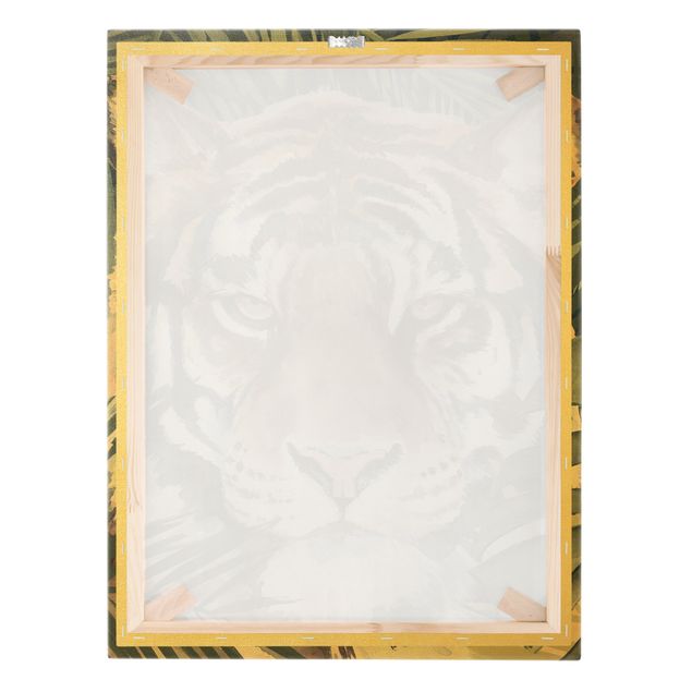 Obrazy z motywem kwiatowym Tygrys w dżungli