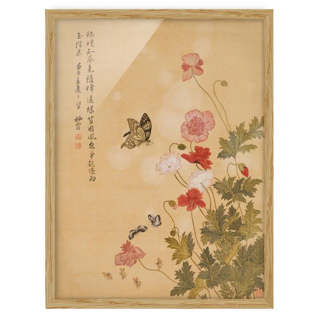 Obrazy w ramie do korytarzu Yuanyu Ma - Maki i motyle