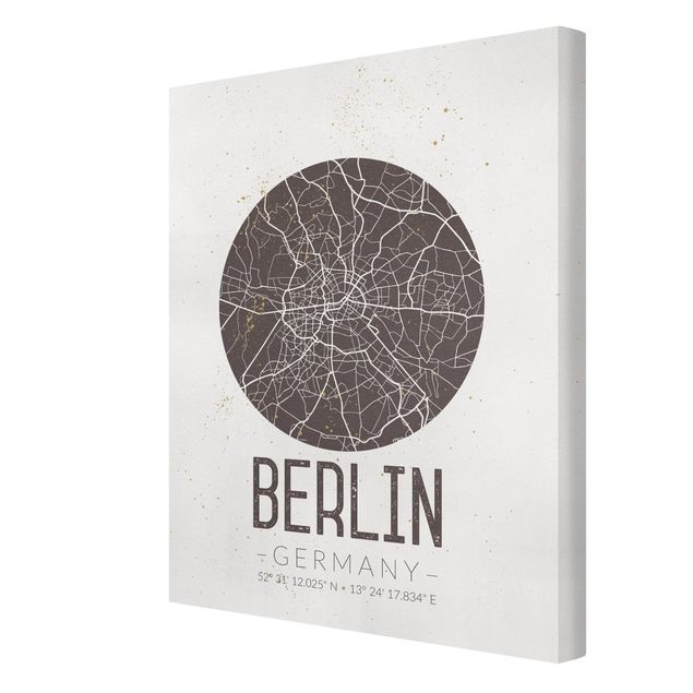 Obraz brązowy Mapa miasta Berlin - Retro