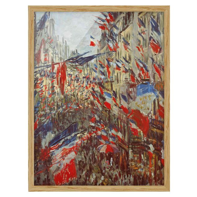 Obrazy w ramie do korytarzu Claude Monet - Ulica w dekoracji z flagą