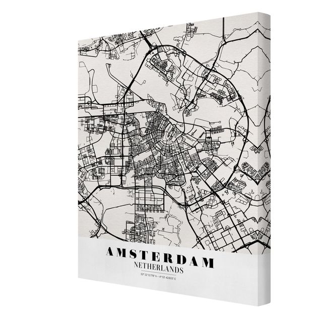 Obrazy mapy Mapa miasta Amsterdam - Klasyczna