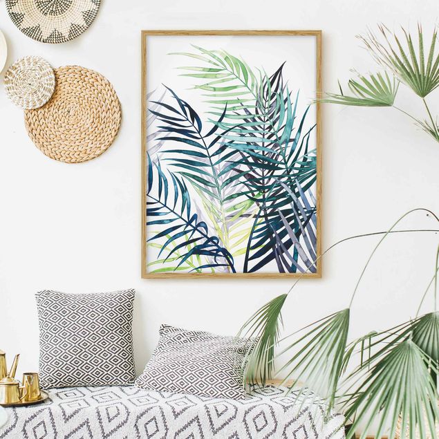 Obrazy w ramie do korytarzu Egzotyczne liście - drzewo palmowe