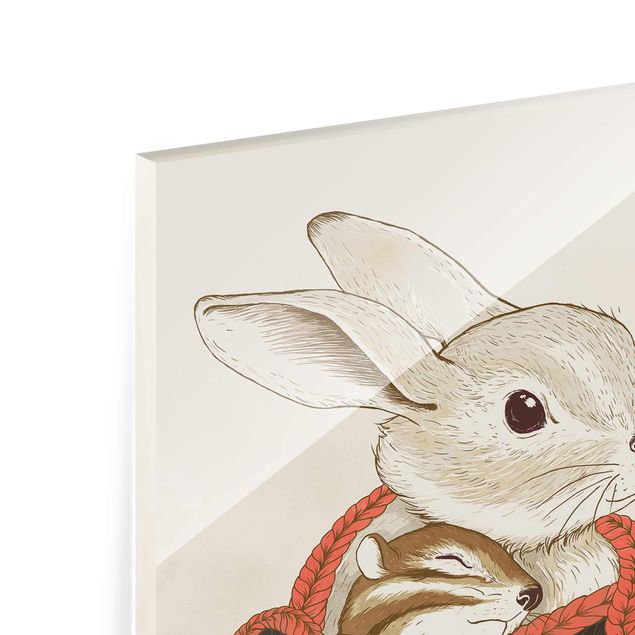 Obrazy zwierzęta Ilustracja przedstawiająca króliczka w czapce