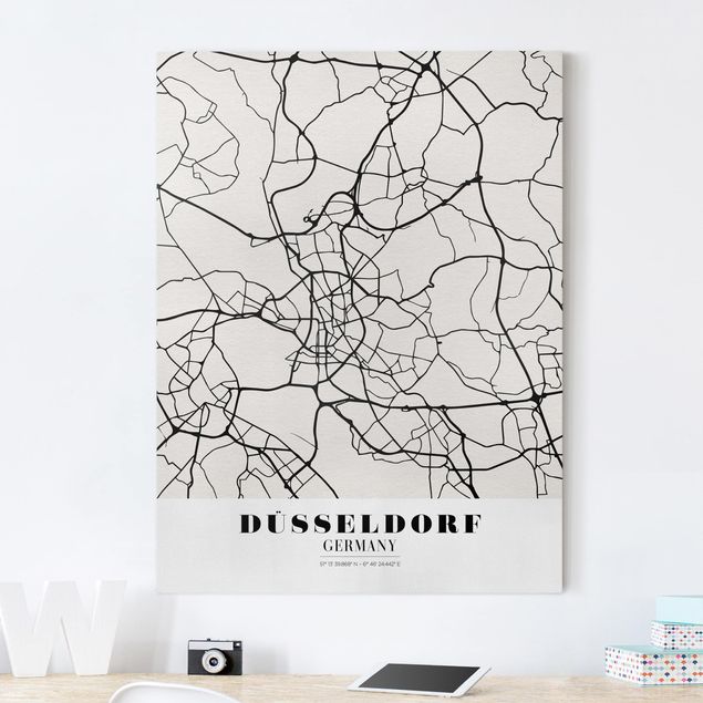 Dekoracja do kuchni Mapa miasta Düsseldorf - Klasyczna