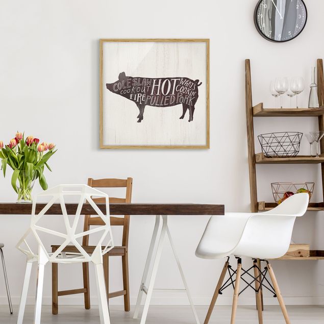 Obrazy w ramie powiedzenia Gospodarstwo BBQ - świnia