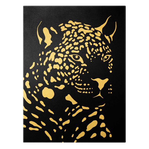 Obrazy na płótnie Safari Animals - Portret lamparta czarny