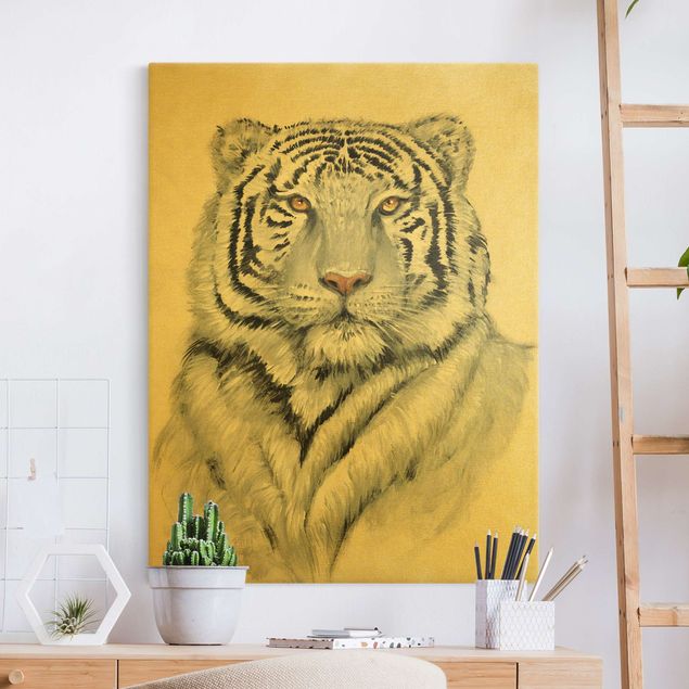Dekoracja do kuchni Portret białego tygrysa II
