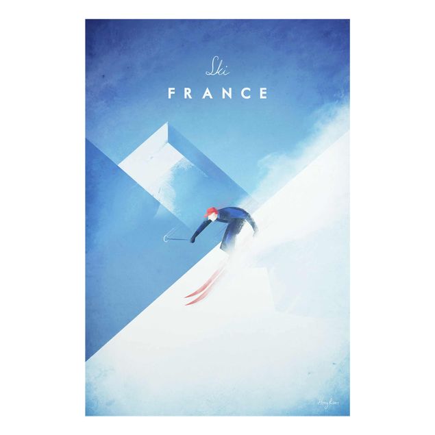 Obrazy na szkle krajobraz Plakat podróżniczy - Narty we Francji
