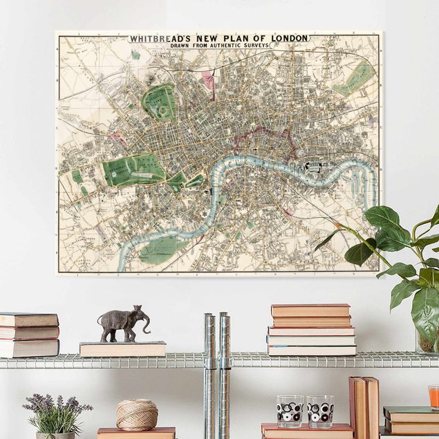 Obrazy na szkle Berlin Mapa miasta w stylu vintage Londyn
