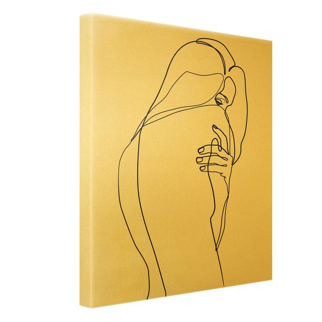 Obrazy na płótnie abstrakcja Line Art Woman Nude Shoulder czarno-biały