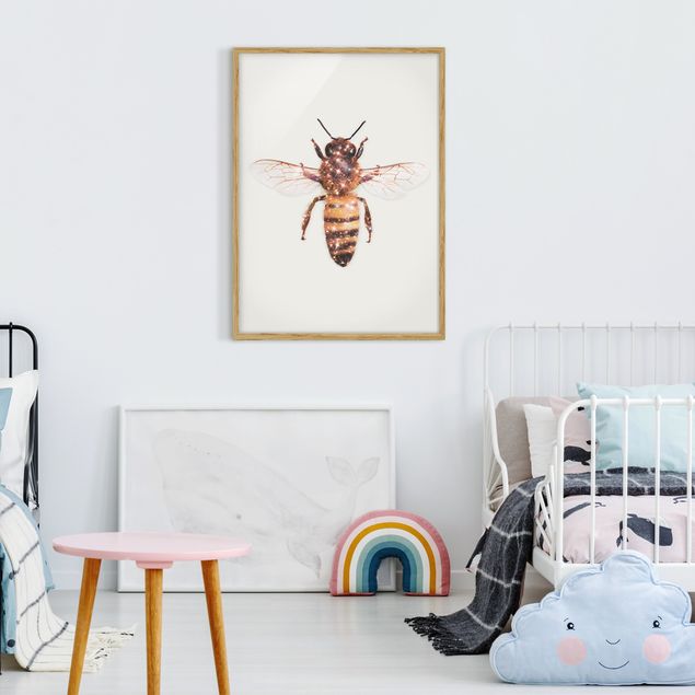 Obrazy w ramie do korytarzu pszczoła z brokatem
