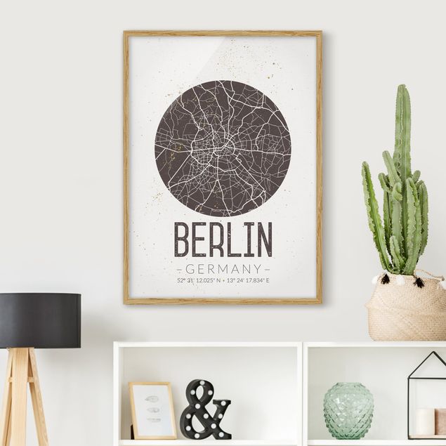 Dekoracja do kuchni Mapa miasta Berlin - Retro