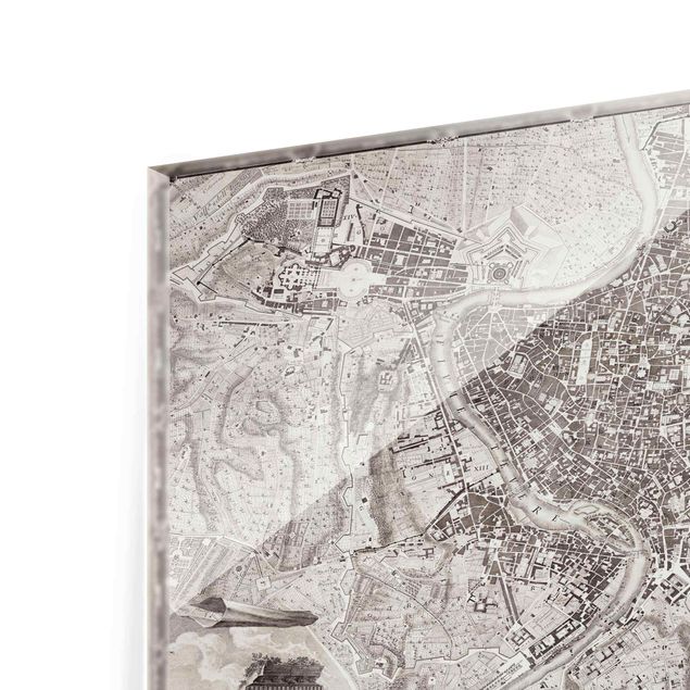 Retro obrazy Mapa miasta w stylu vintage Rzymu