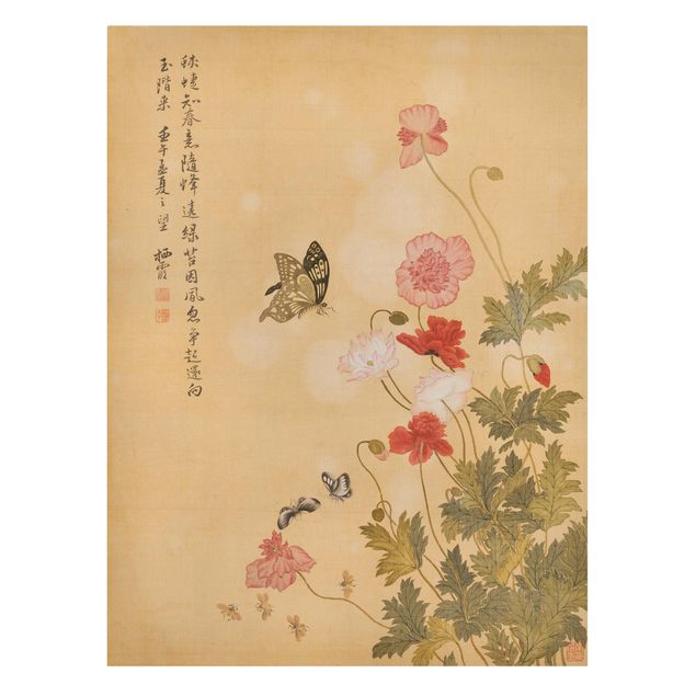 Obrazy nowoczesny Yuanyu Ma - Maki i motyle