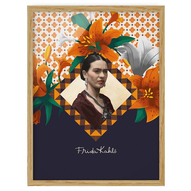 Obrazy w ramie do łazienki Frida Kahlo - Lilie