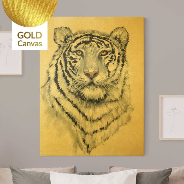 Obrazy nowoczesne Portret białego tygrysa I