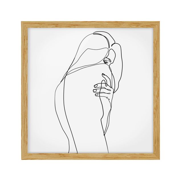 Obrazy w ramie do łazienki Line Art Woman Nude Shoulder czarno-biały