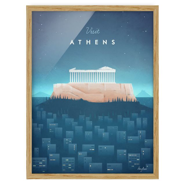 Obrazy w ramie do łazienki Plakat podróżniczy - Ateny