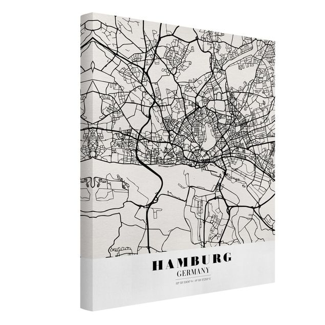 Obrazy nowoczesny Mapa miasta Hamburg - Klasyczna