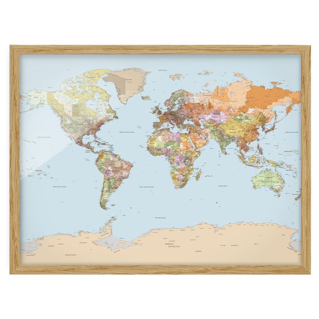 Obrazy w ramie do kuchni Polityczna mapa świata
