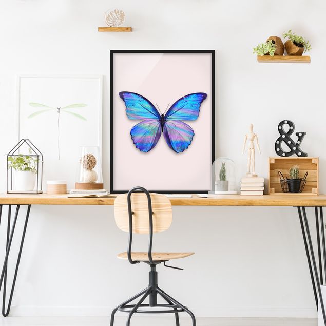 Obrazy w ramie artystyczny Holograficzny motyl
