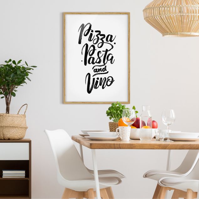 Obrazy w ramie powiedzenia Pizza Pasta i Vino