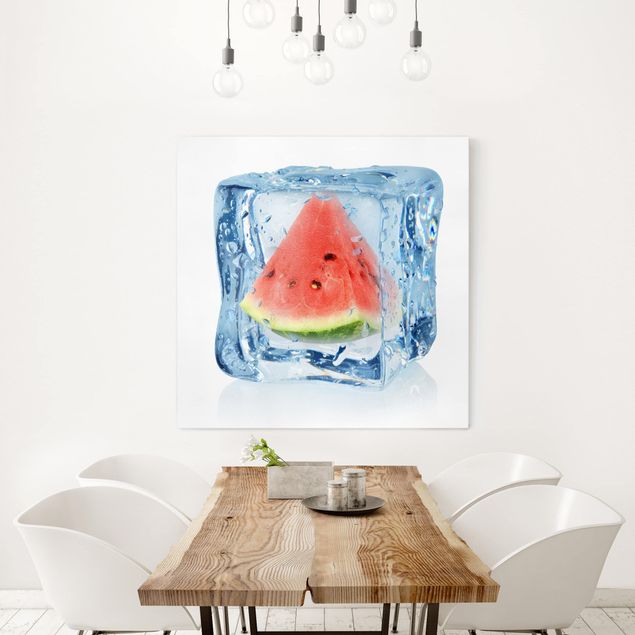 Nowoczesne obrazy Melon w kostce lodu