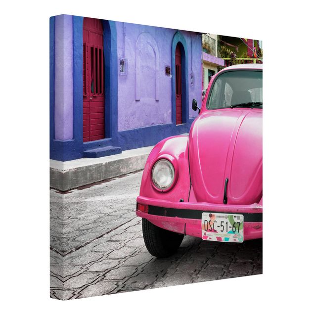 Obrazy nowoczesny Różowy VW Beetle