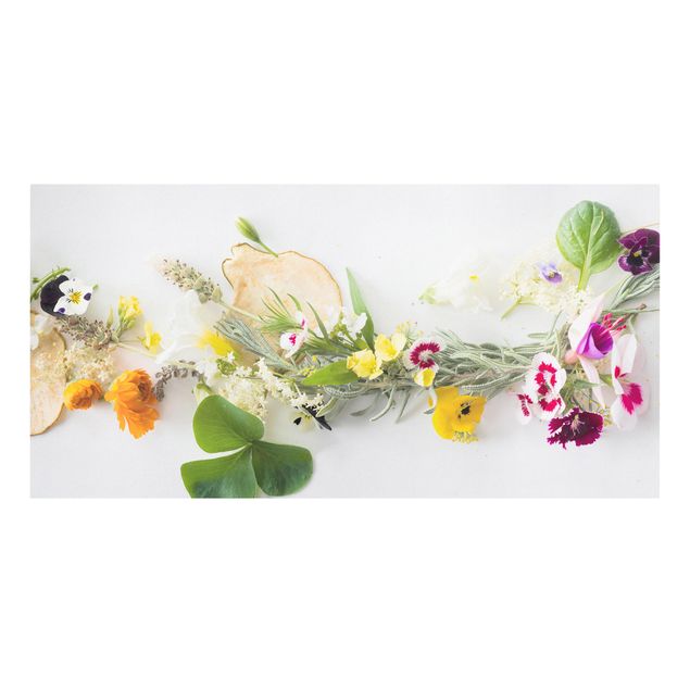 Obraz kolorowy Świeże zioła z jadalnymi kwiatami