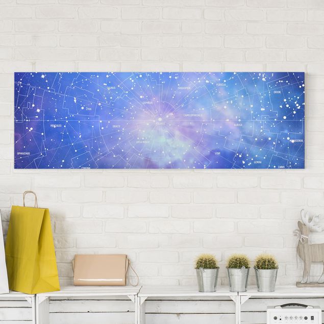 Obrazy do salonu nowoczesne Mapa nieba z obrazem gwiazd