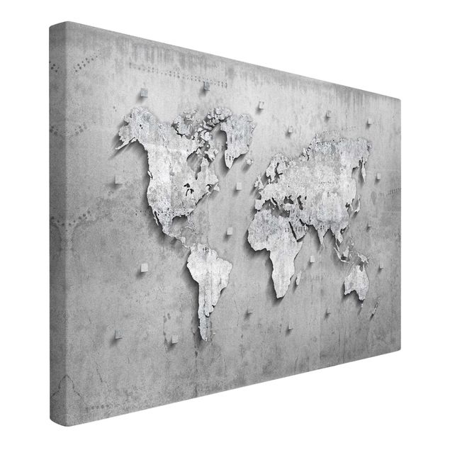 Nowoczesne obrazy Mapa świata z betonu