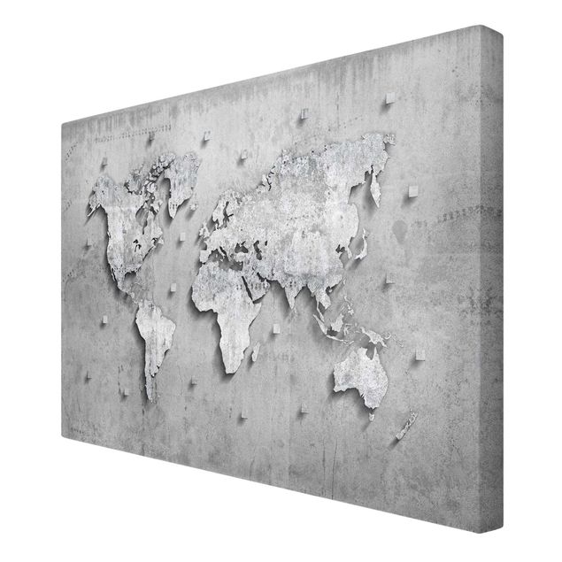 Obrazy na ścianę Mapa świata z betonu