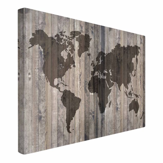 Sbraz mapa swiata Mapa świata z drewna