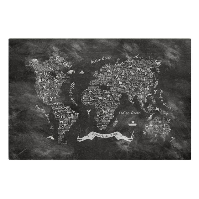 Czarno białe obrazki Kredka typograficzna Mapa świata