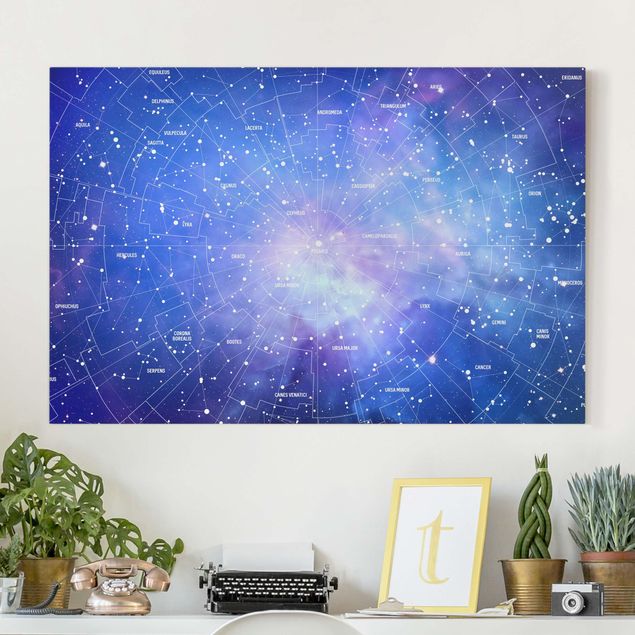 Obrazy do salonu nowoczesne Mapa nieba z obrazem gwiazd