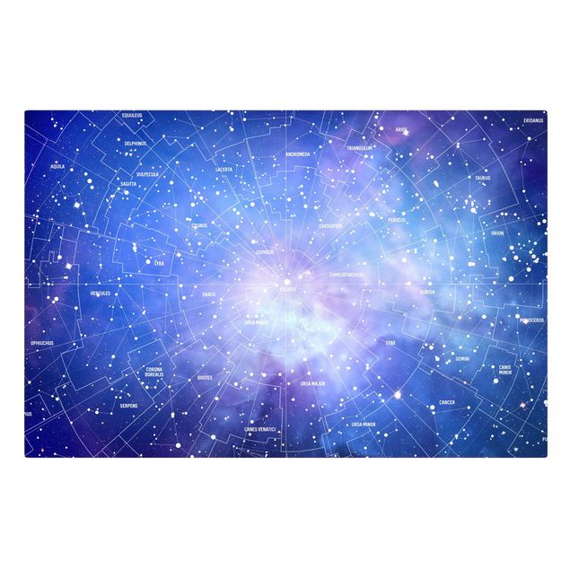 Sbraz mapa swiata Mapa nieba z obrazem gwiazd