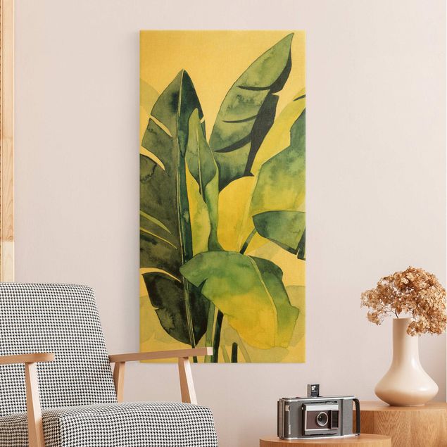 Zielony obraz Tropikalne liście - Banan