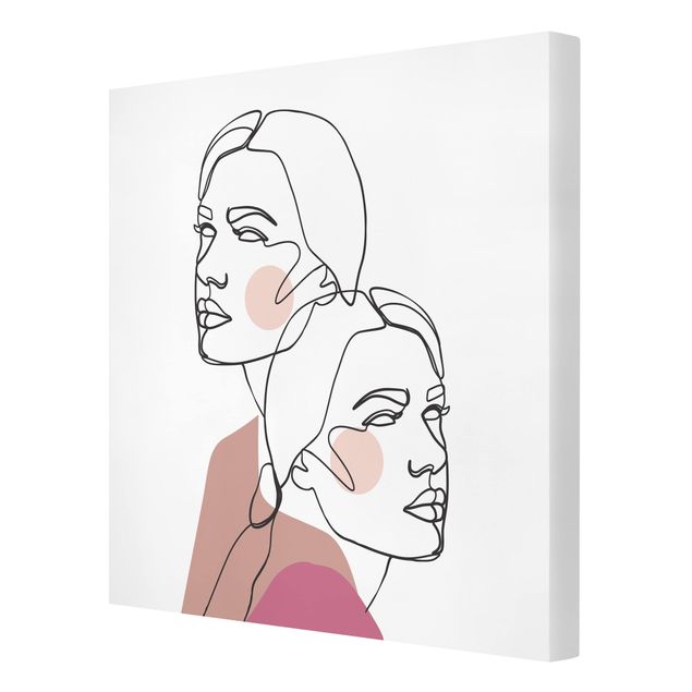 Obrazy artystów Linia Art Kobiety portret policzki różowy