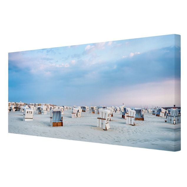 Obrazy plaża Krzesła plażowe nad Morzem Północnym