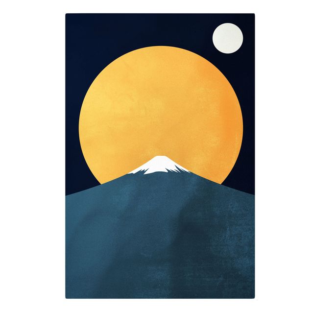Obrazy na ścianę krajobrazy Słońce, księżyc i góry