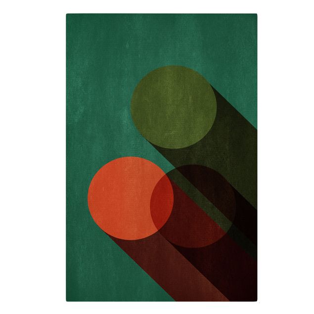Obrazy na płótnie abstrakcja Kształty abstrakcyjne - koła w zieleni i czerwieni