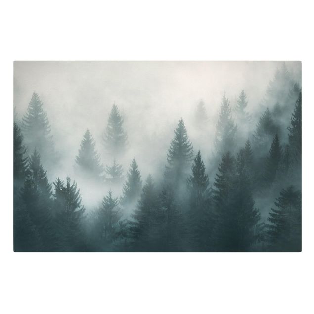 Obrazy na ścianę krajobrazy Las iglasty we mgle