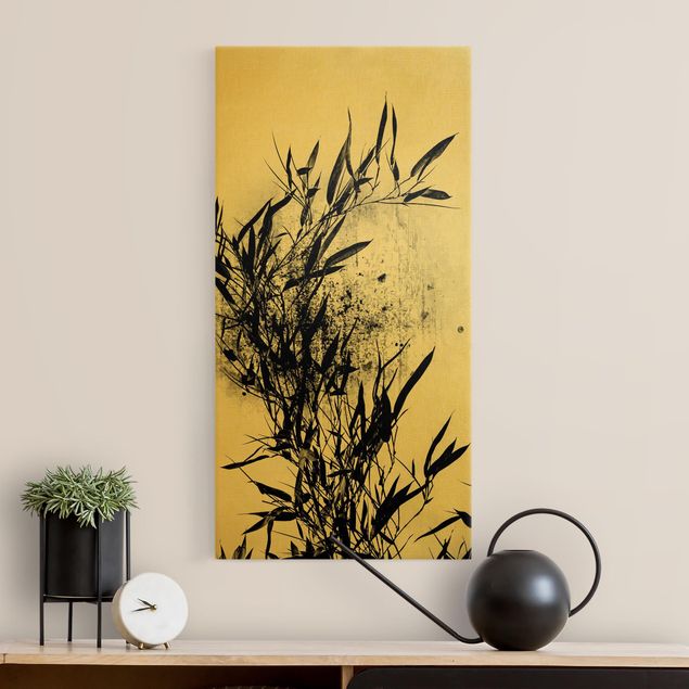 Obrazy krajobraz Graficzny świat roślin - Czarny bambus