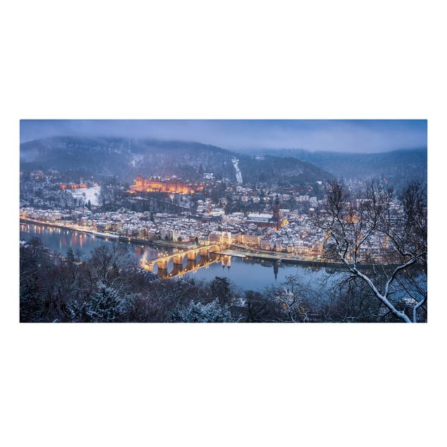 Obrazy na płótnie góra Zima w Heidelbergu