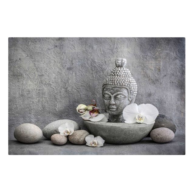 Obrazy duchowość Budda Zen, orchidee i kamienie
