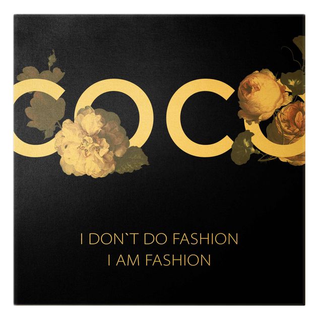 Obrazy COCO - Nie zajmuję się modą Róże Czarny